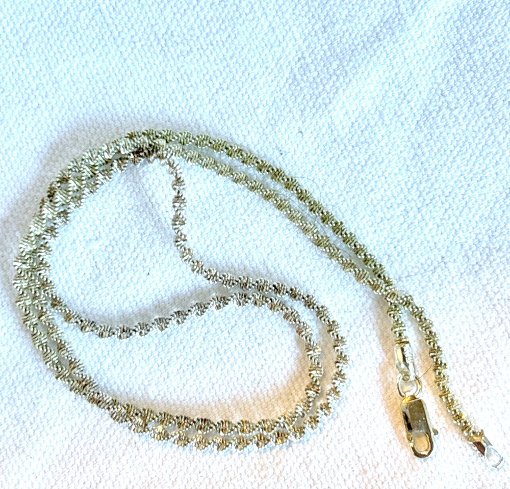 FAS Italy 925 Sterling Silver Necklace 18" Twisted Link Chain Signed 5.5g